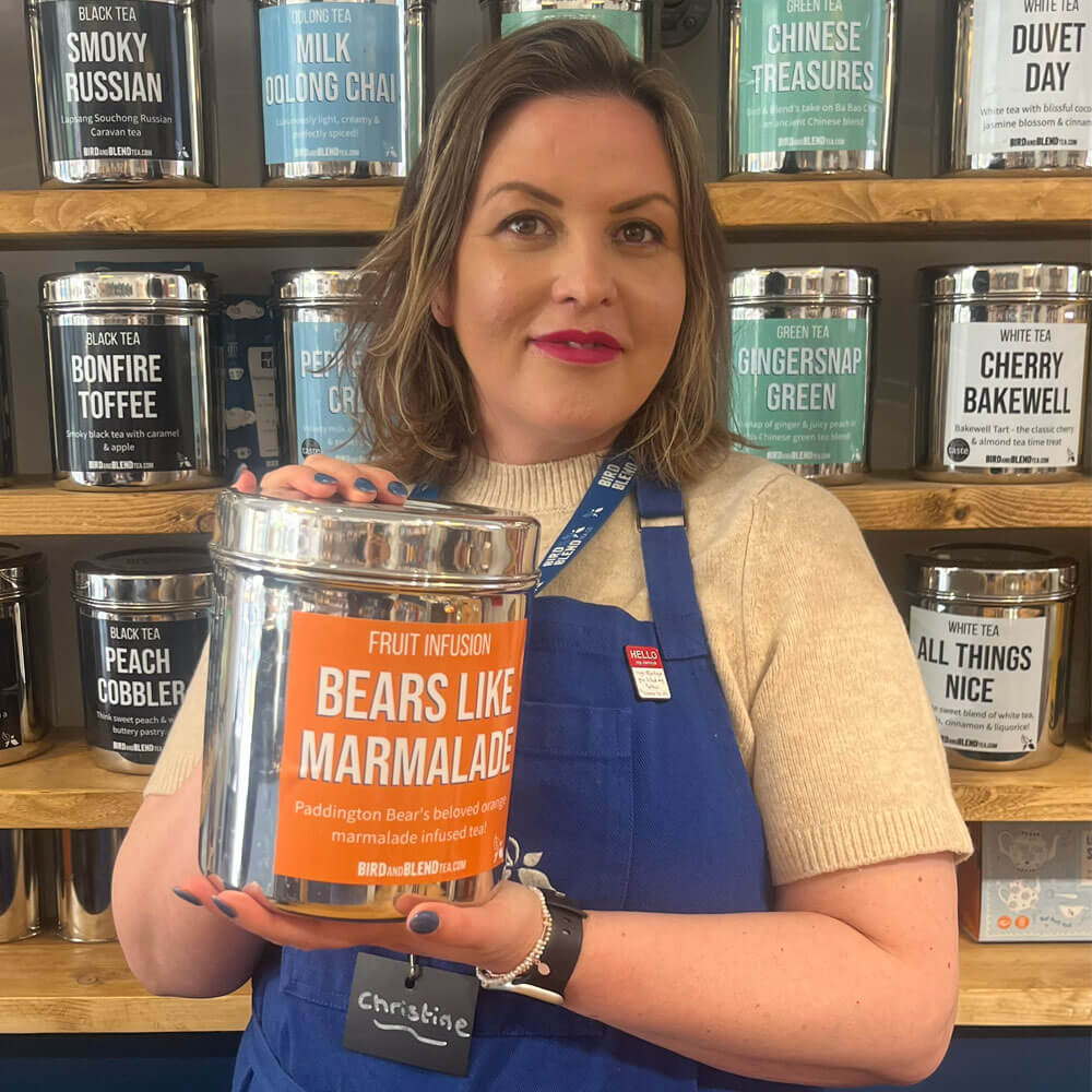 Newcastle store manager & bears like marmalade tea tin