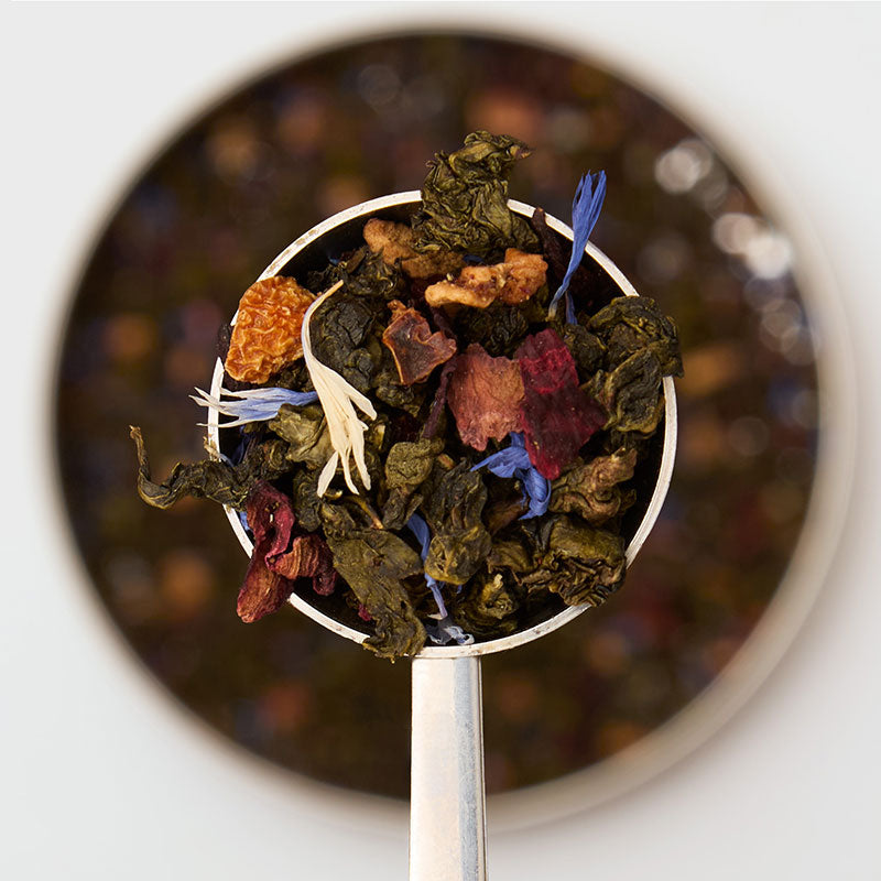 blackberries cream oolong tea spoon