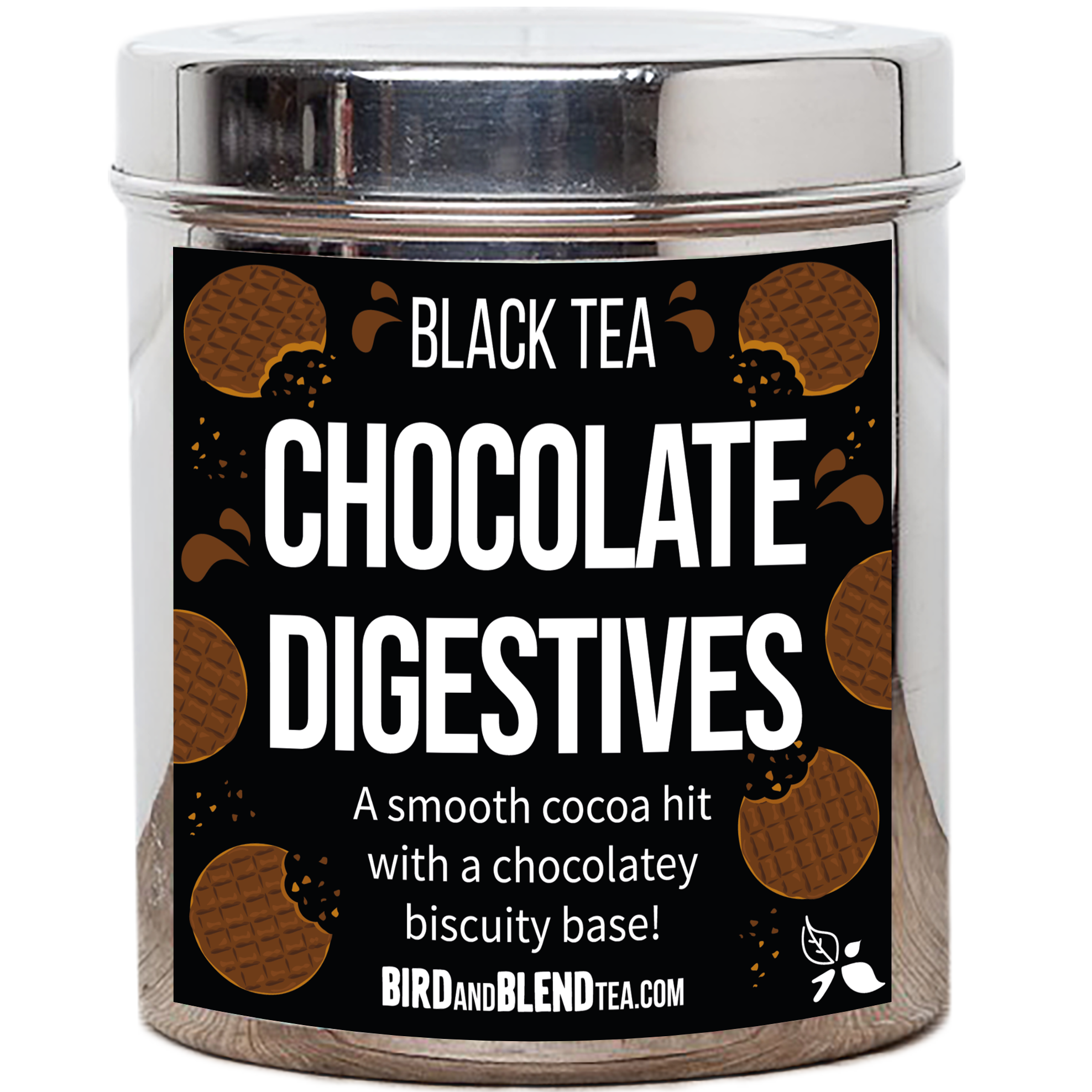 Chocolate digestives custom tea tin