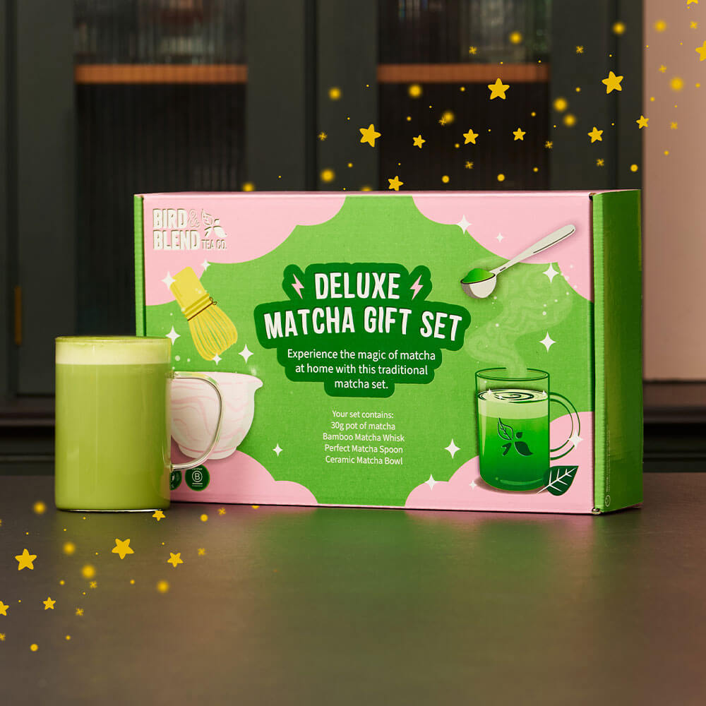 deluxe matcha gift set front of box