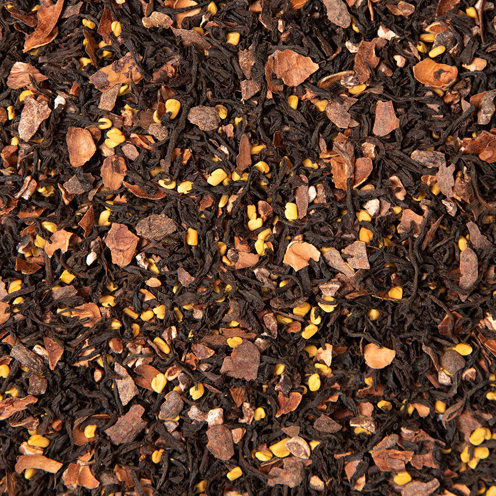 hazelnut praline tea loose leaf flatlay