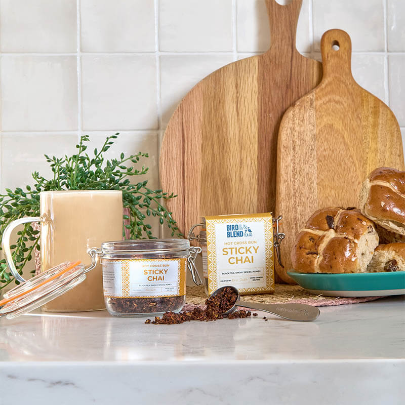 hot cross bun sticky chai