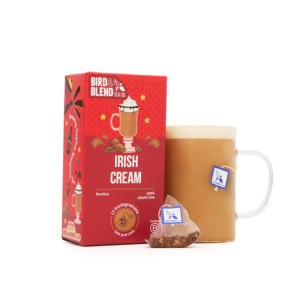 irish cream tea bag gift with hot tea