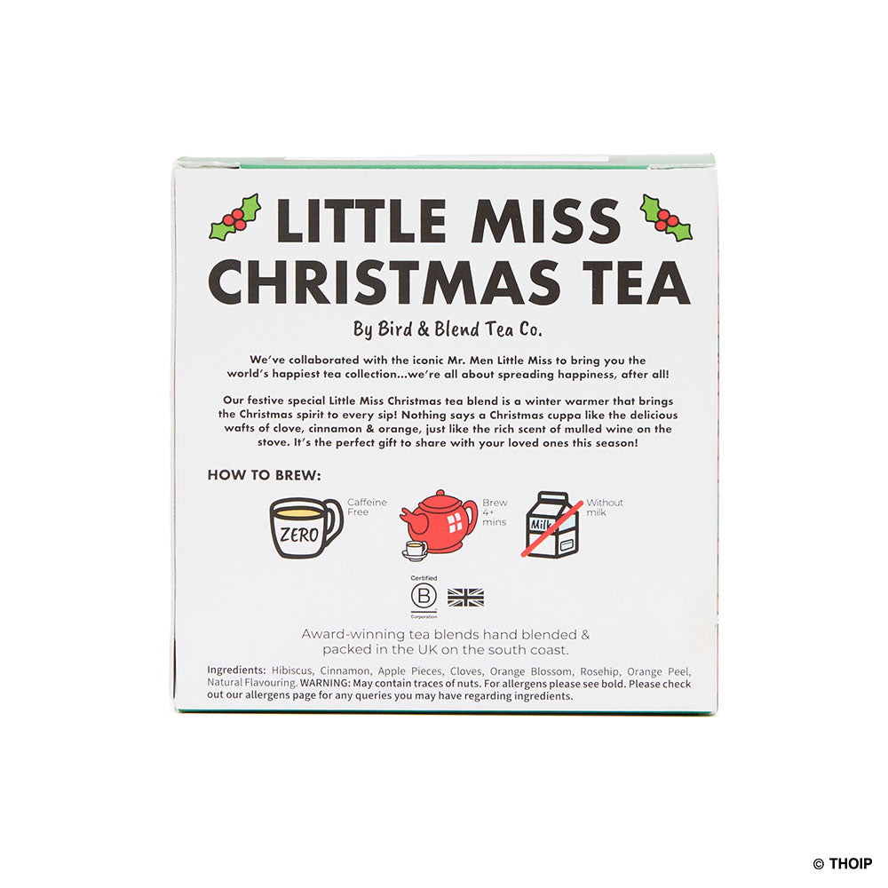 little miss christmas cube back of tea cube