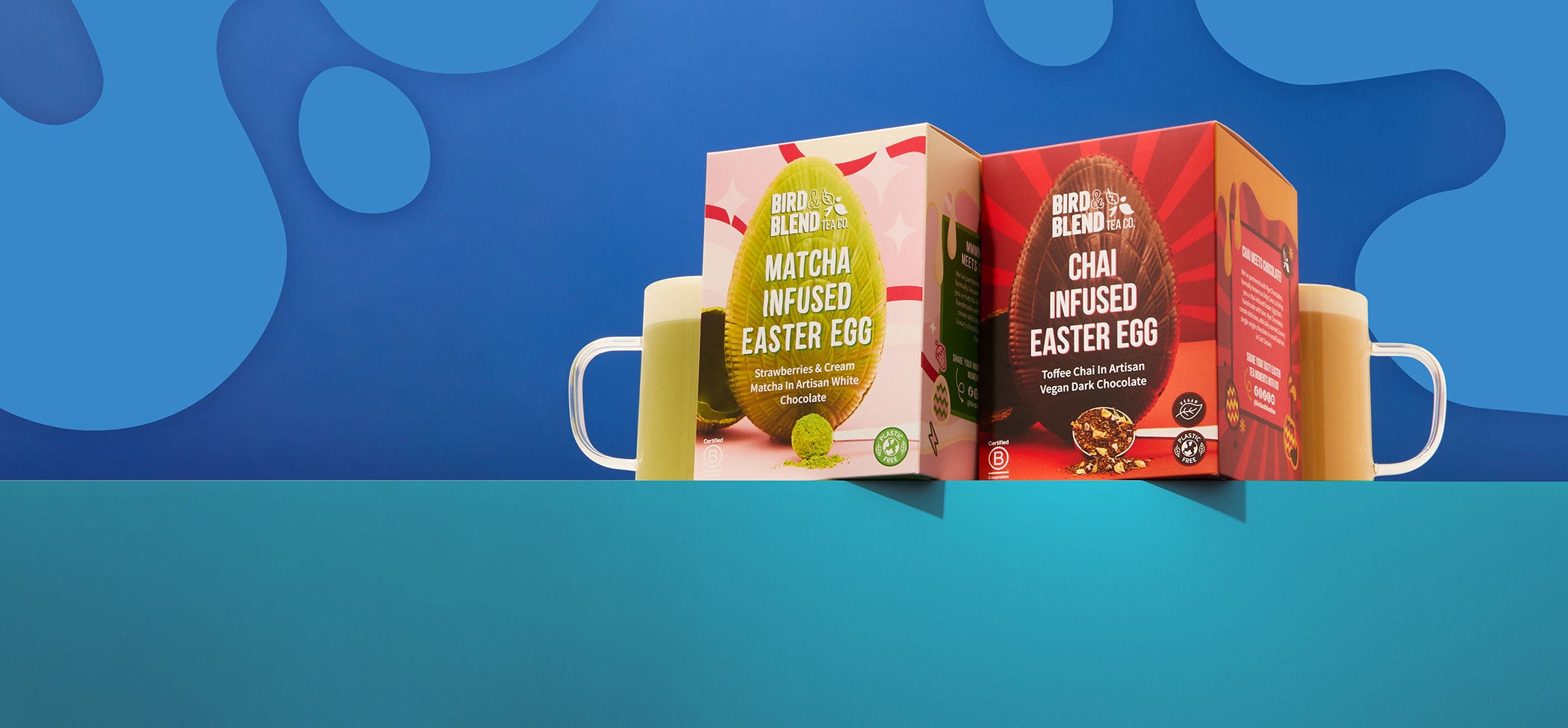 dark and white chocolate tea infused easter egg