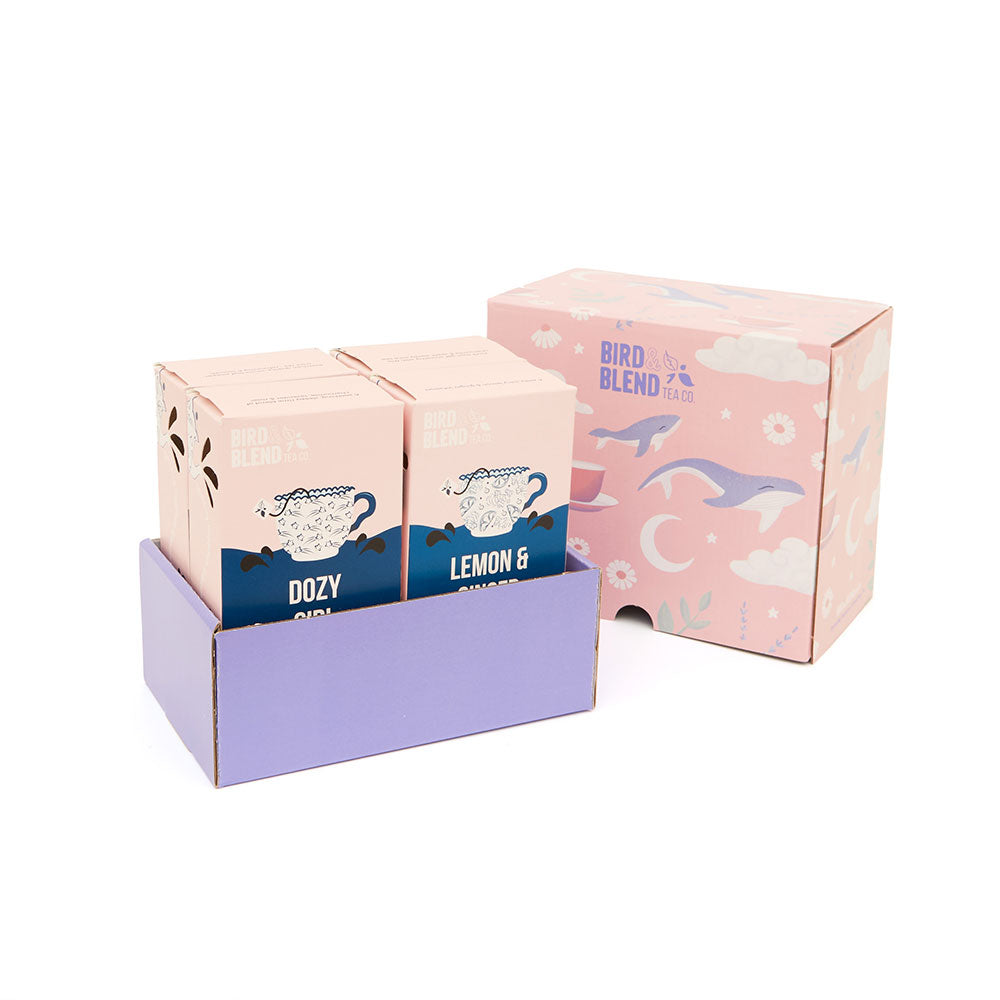 moment of calm selection box with pink packaging