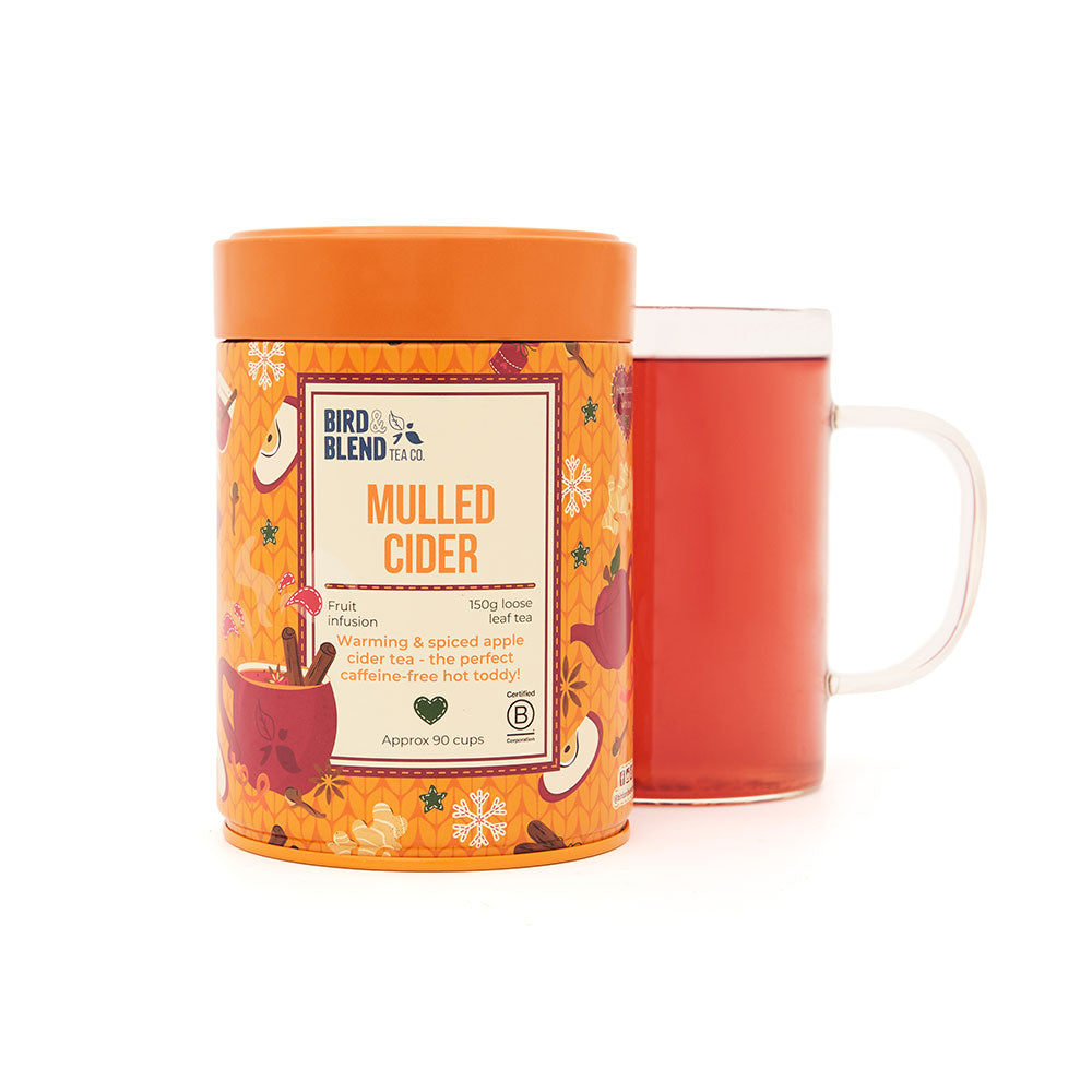 mulled cider 150g limited edition tea tin with hot tea