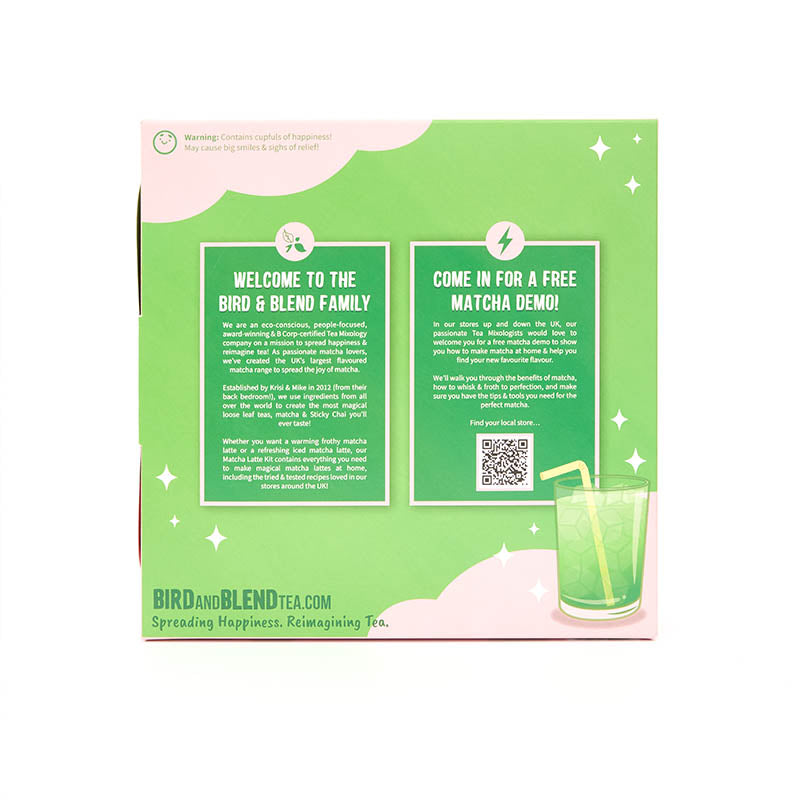 matcha latte kit back of box