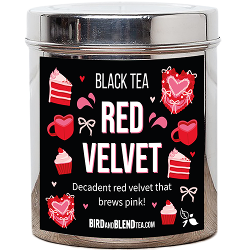 red velvet loose leaf tea tin