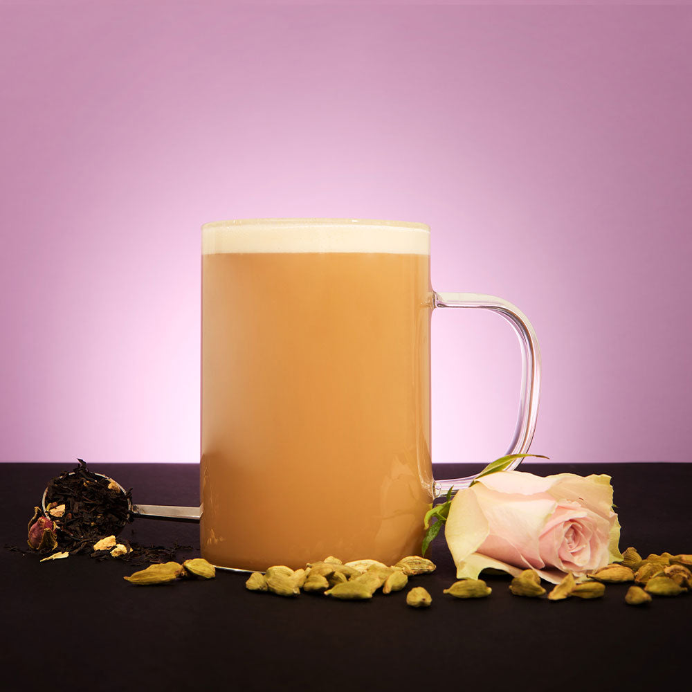 rose and cardamom chai hot tea spooky flavours