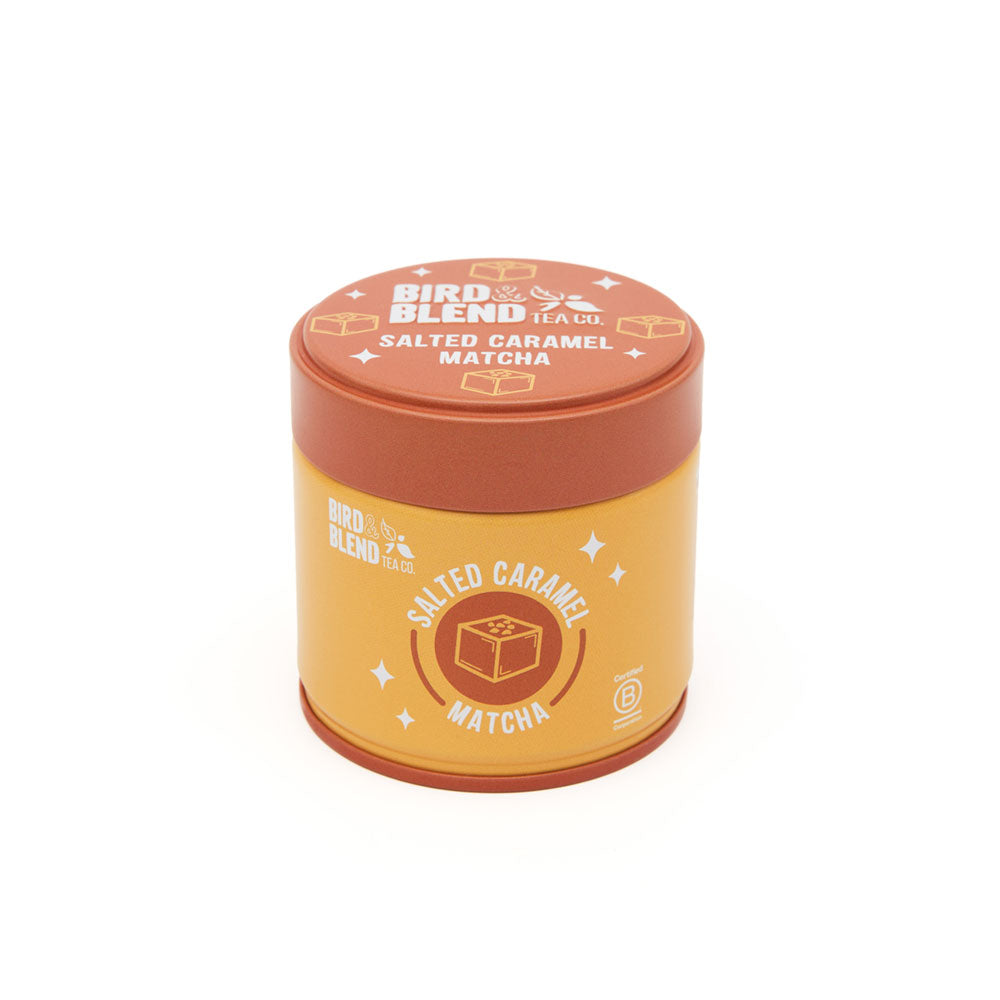 salted caramel matcha tin