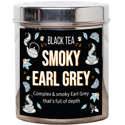 smoky earl grey tea tins