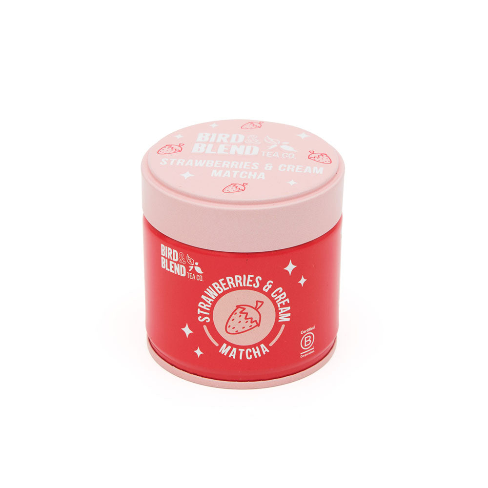 srawberries and cream matcha tin