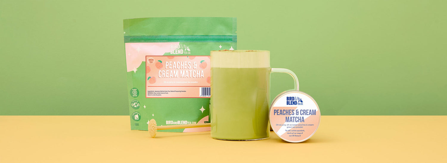 peach crumble matcha latte recipe