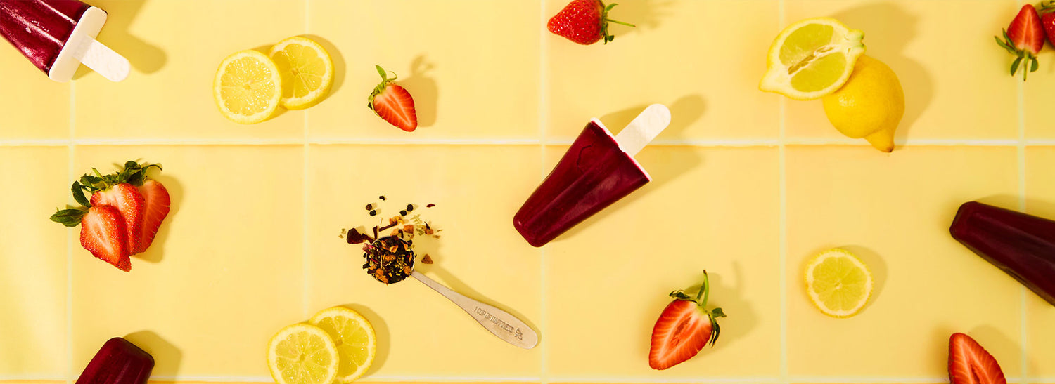 Strawberry Lemonade Tea Ice Lollies