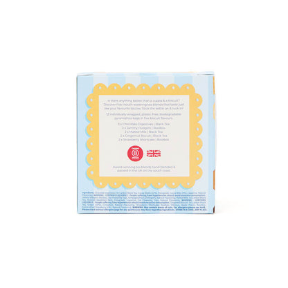 back of tea &amp; biscuit tea bag selection gift cube 