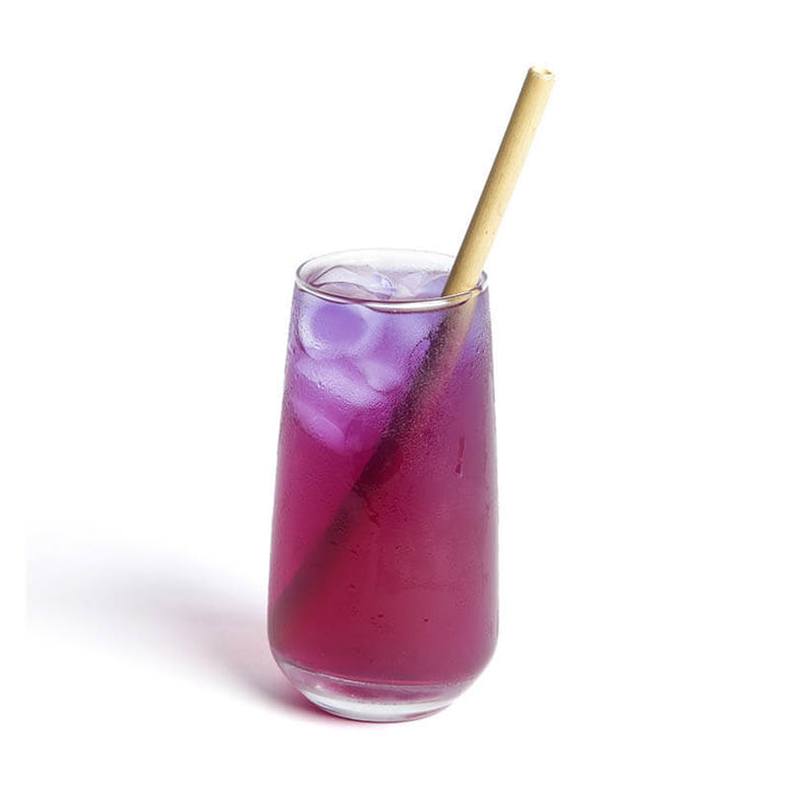 bamboo straw in iced tea