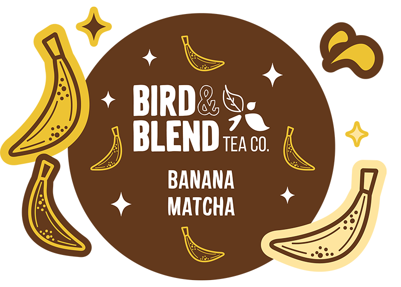 banana matcha tin illustration