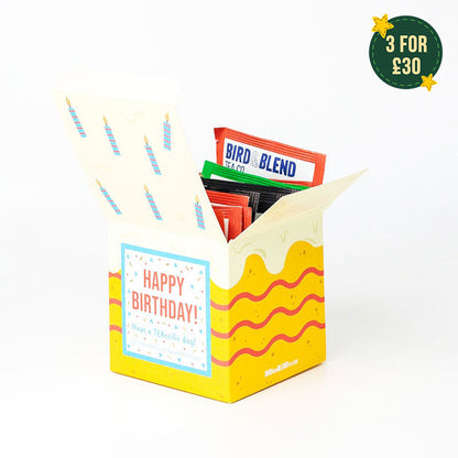 birthday cake tea cube open