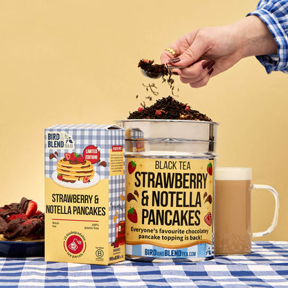 tea bag and loose leaf tea strawberry and nutella tea