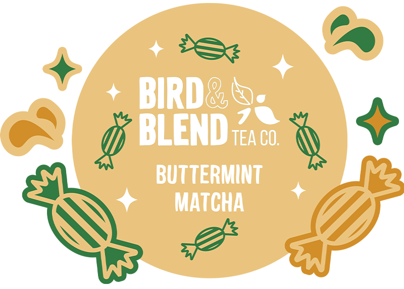 buttermint matcha tin illustration