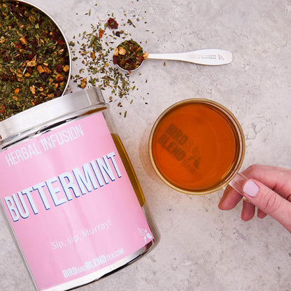 buttermint tea with tea tin