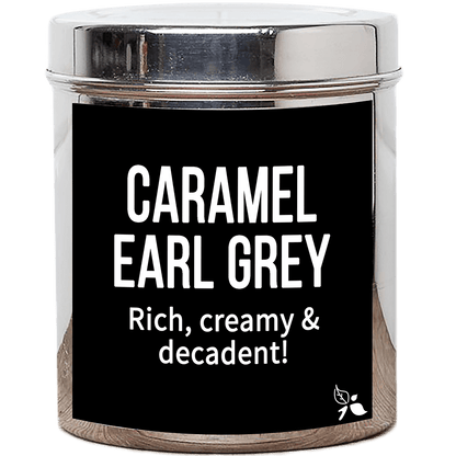 caramel earl grey loose leaf custom tea tin