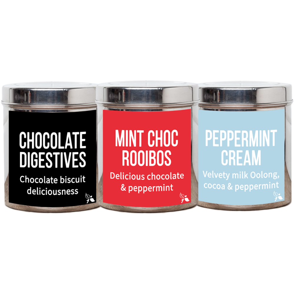 chocolate digestives tea and mint choc rooibos tea and peppermint cream tea