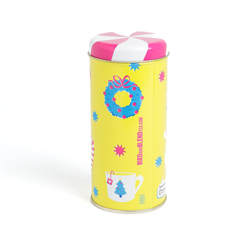 christmas tea caddy with tea cup