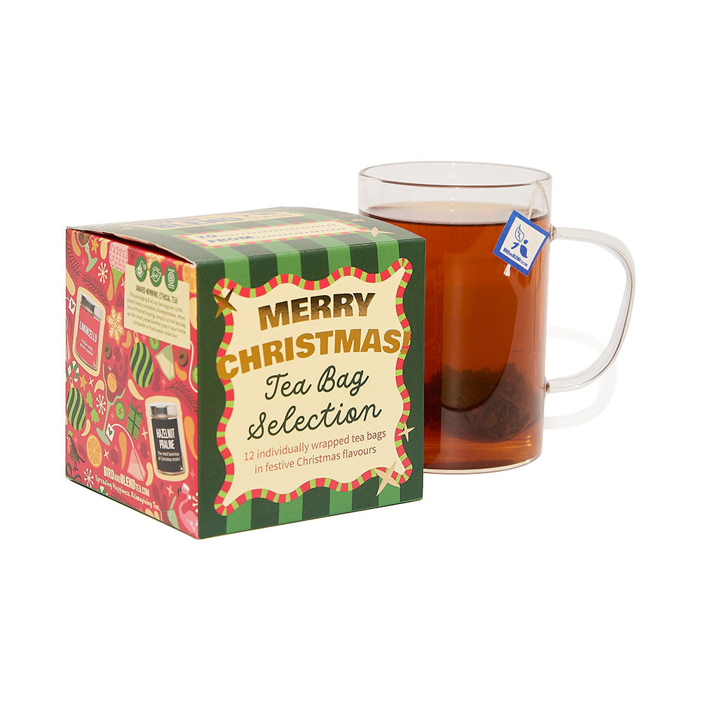Christmas tea bag selection cube &amp; hot tea