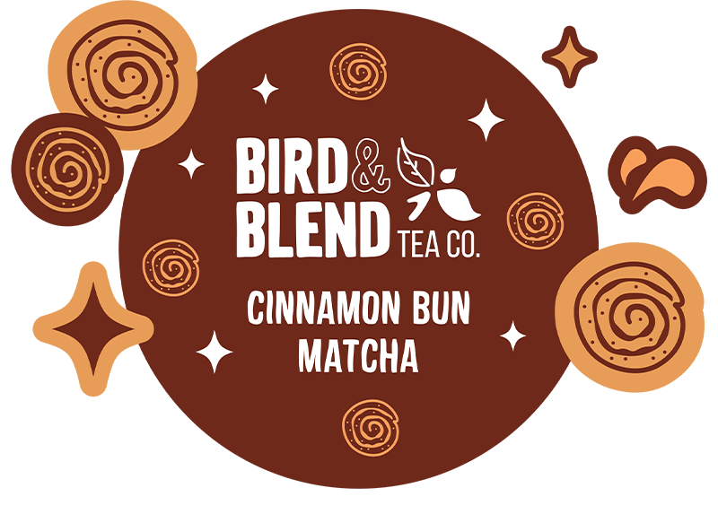 cinnamon bun matcha digital illustration