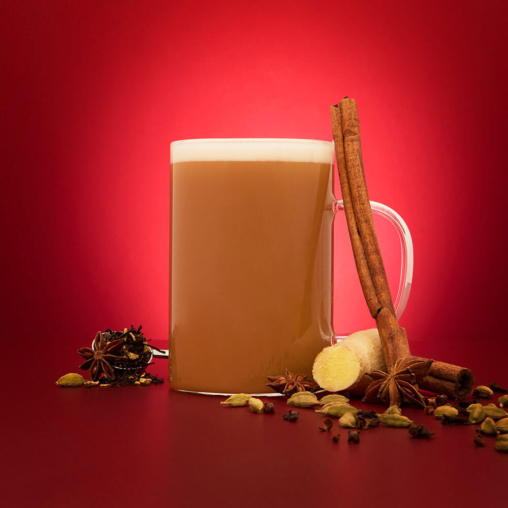 classic chai tea latte with spices
