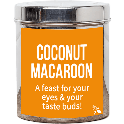 coconut macaroon fruit tea custom tea tin
