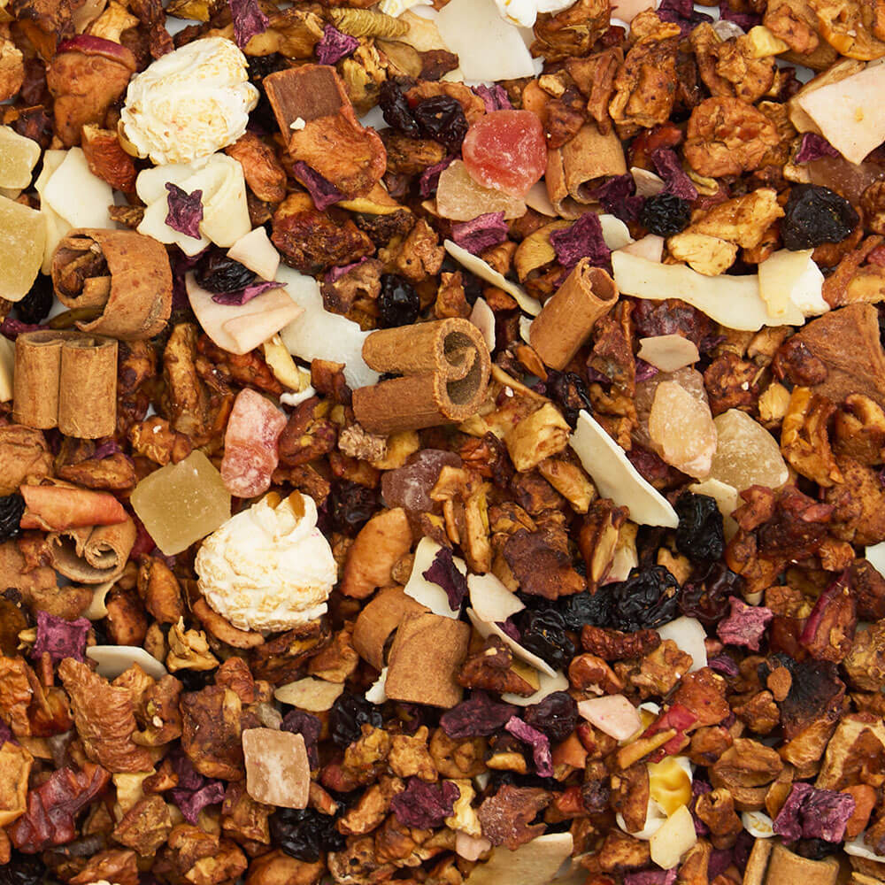 coconut macaroon loose leaf tea flatlay