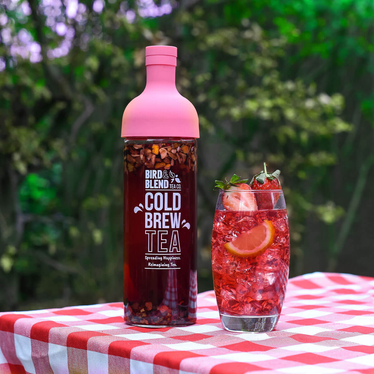 cold brew strawberry lemonade tea drink