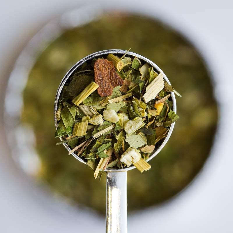 cold weather warrior loose leaf tea in perfect tea spoon