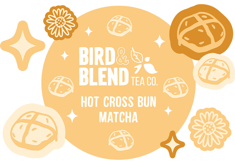 hot cross bun matcha digital illustration matcha guide