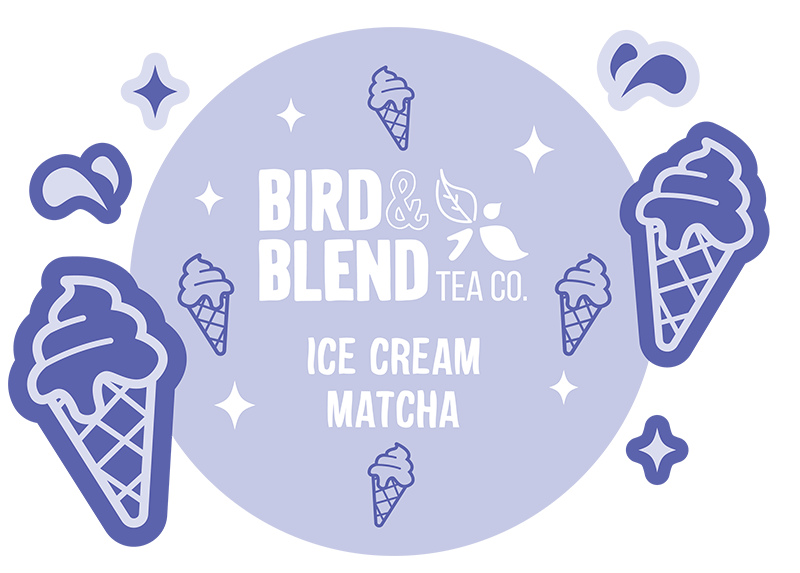 ice cream matcha illustration