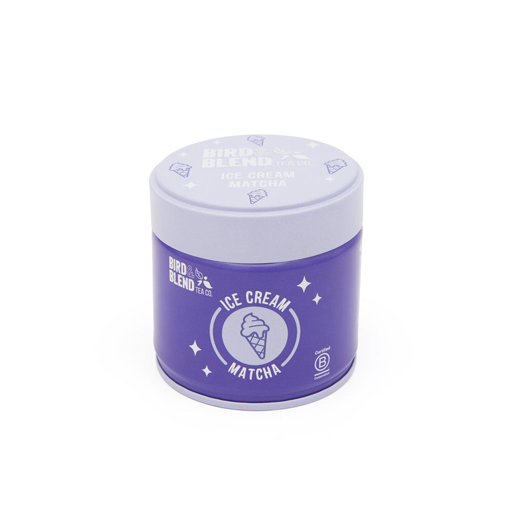 vanilla ice cream matcha tin