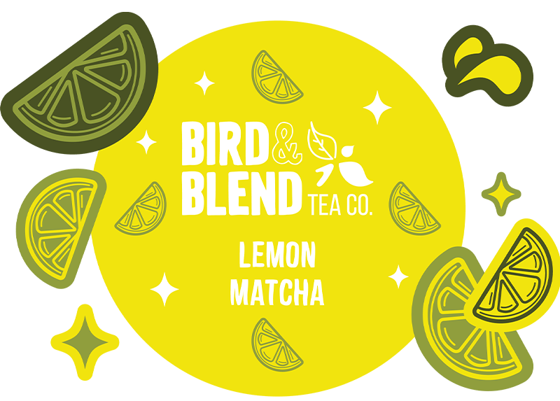 lemon matcha tin illustration