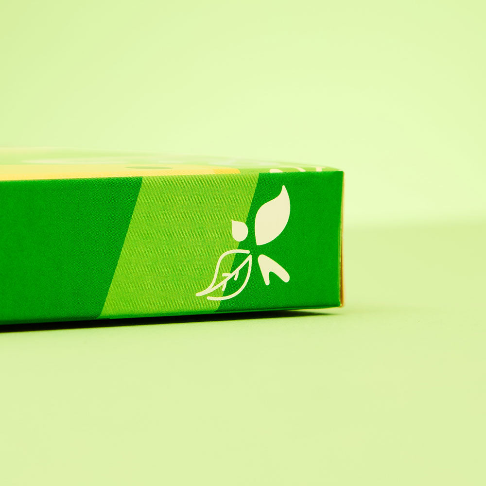 matcha advent calendar hype close up on image on bird and blend tea co logo on the side of advent calendar