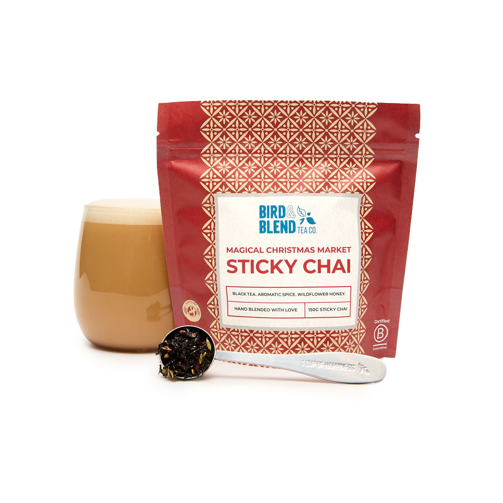 magical christmas market sticky chai hot tea latte