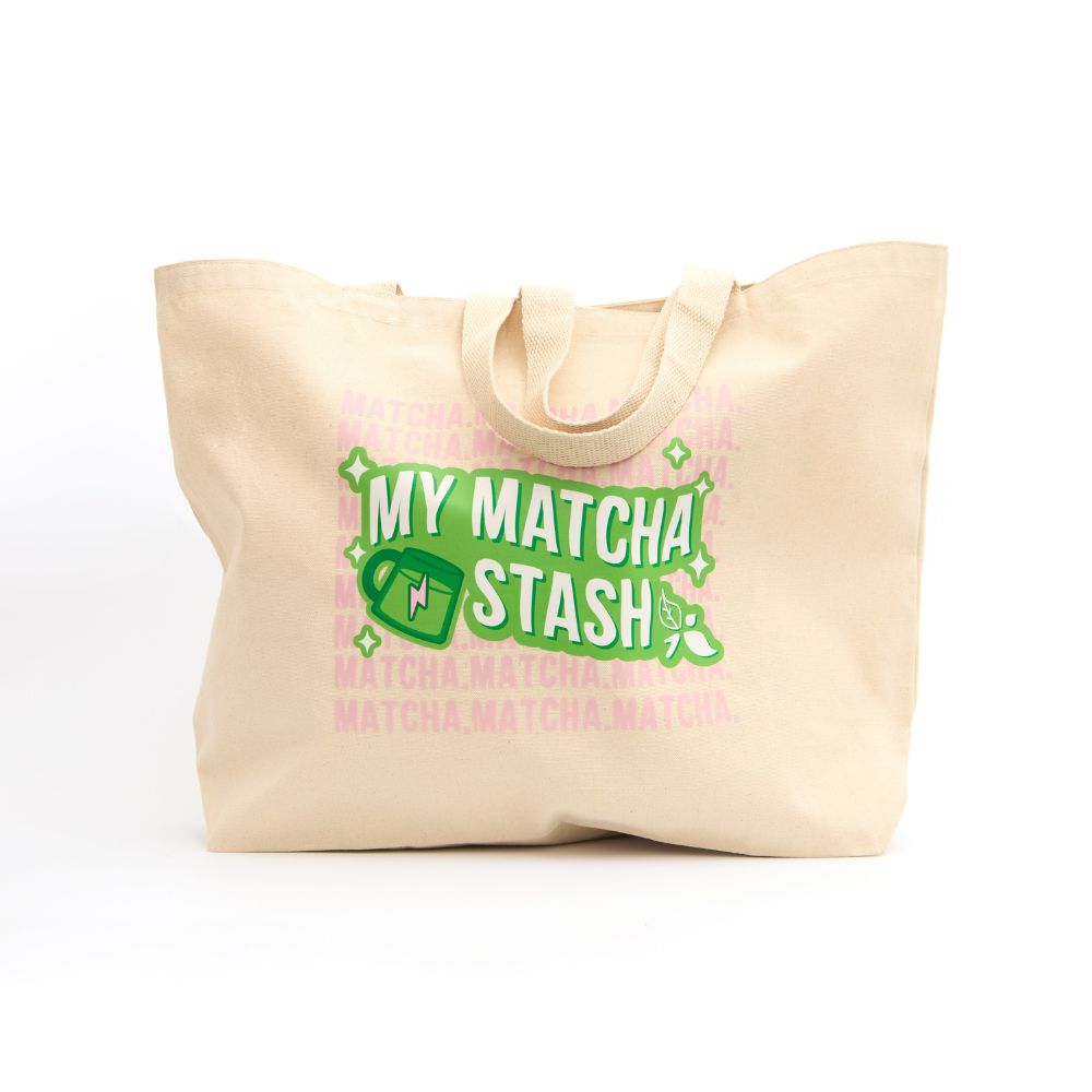 matcha stash canvas bag