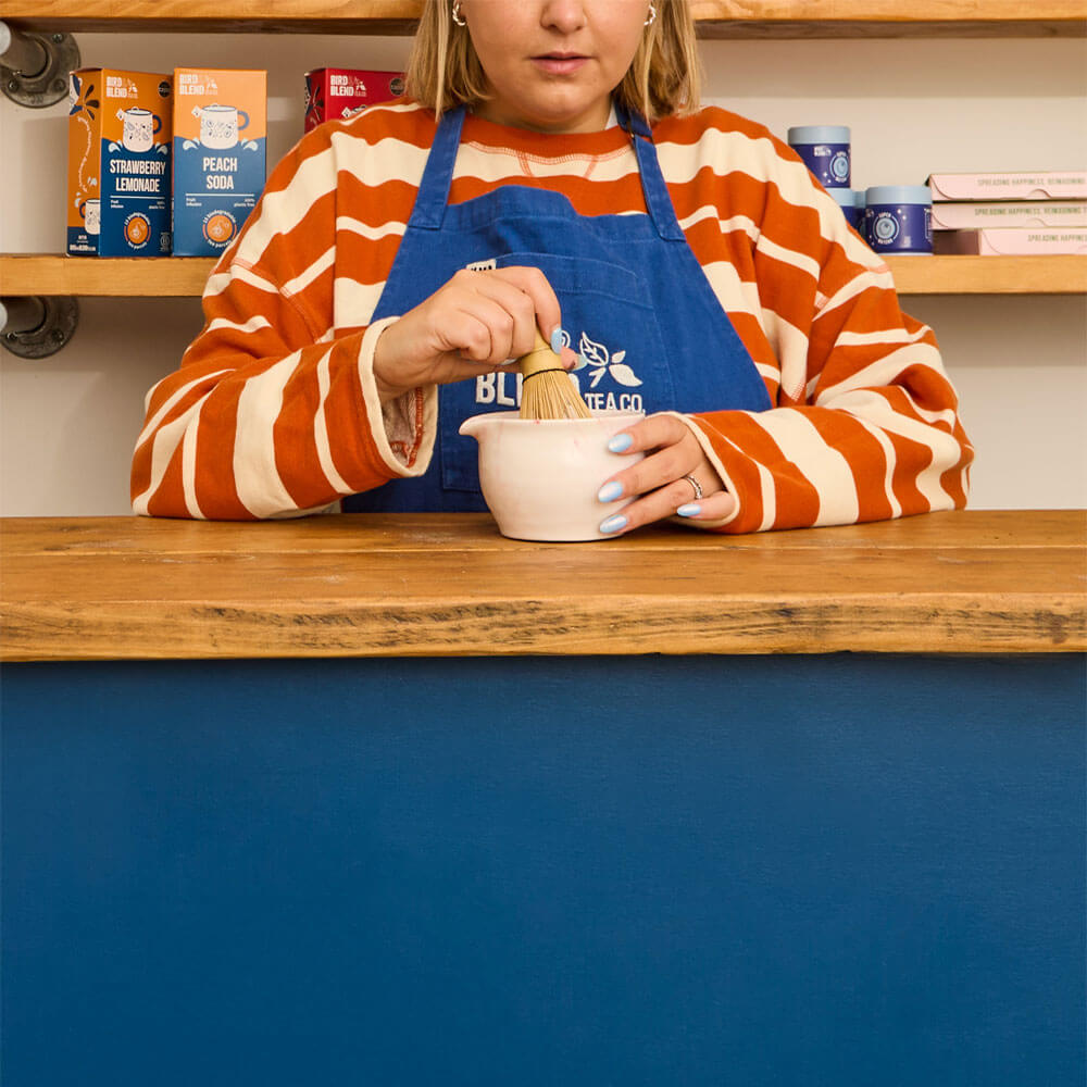 matcha tea mixologist matcha tea demo with traditional bamboo whisk