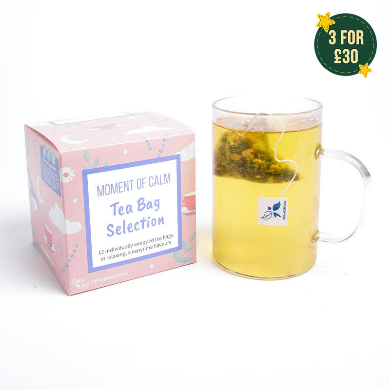 moment of calm tea cube with hot tea