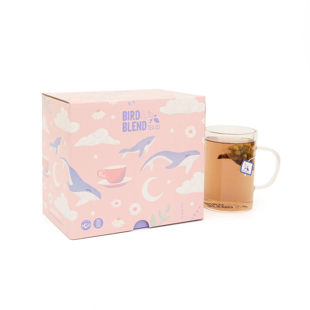 moment of calm selection box with hot tea