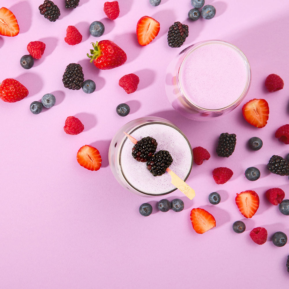 Moomin berry basket matcha latte