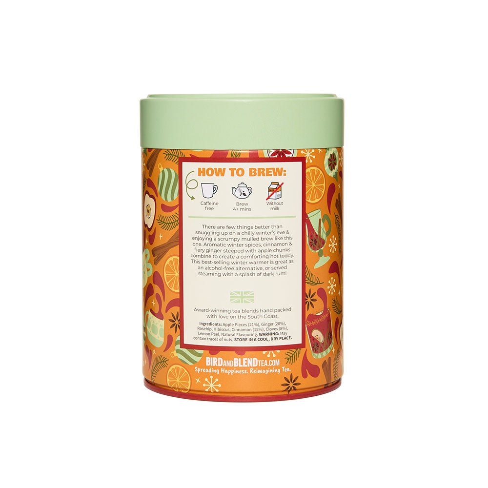 back of mulled cider fruit gift tea tin