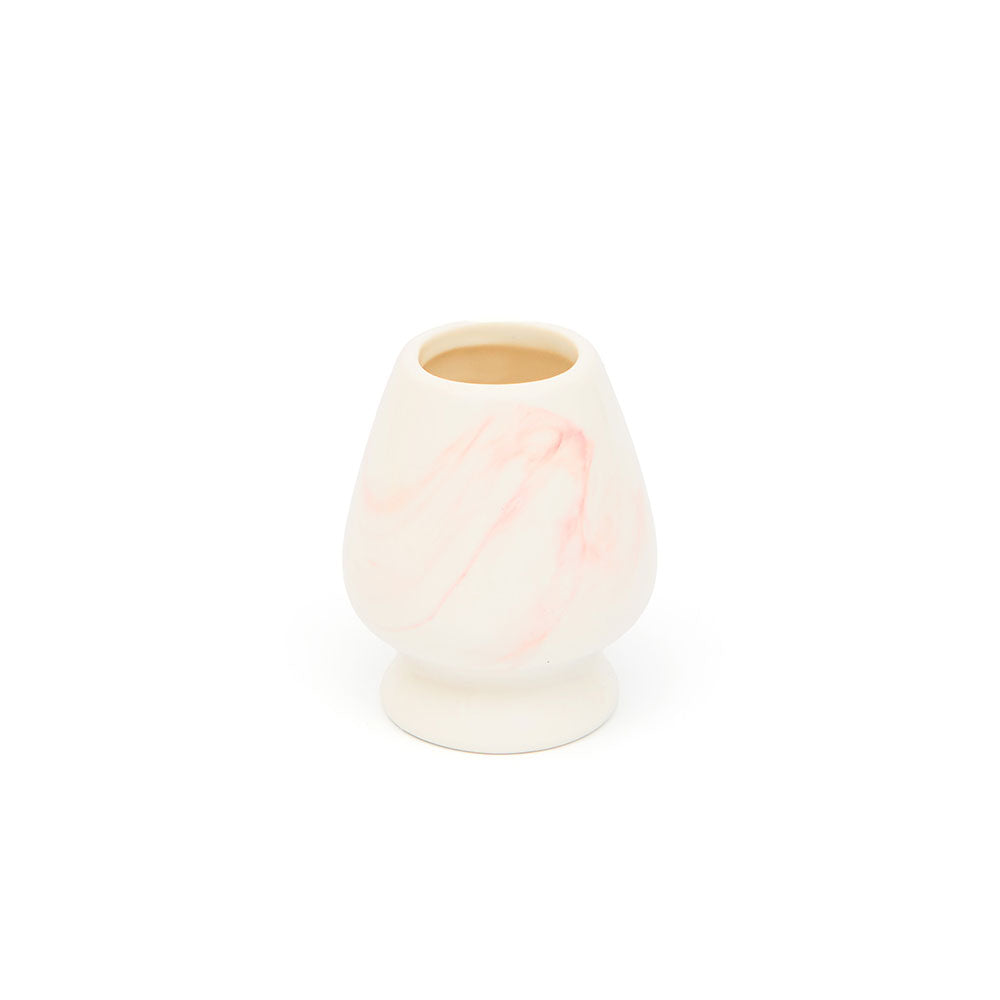pink marbled matcha tea whisk holder