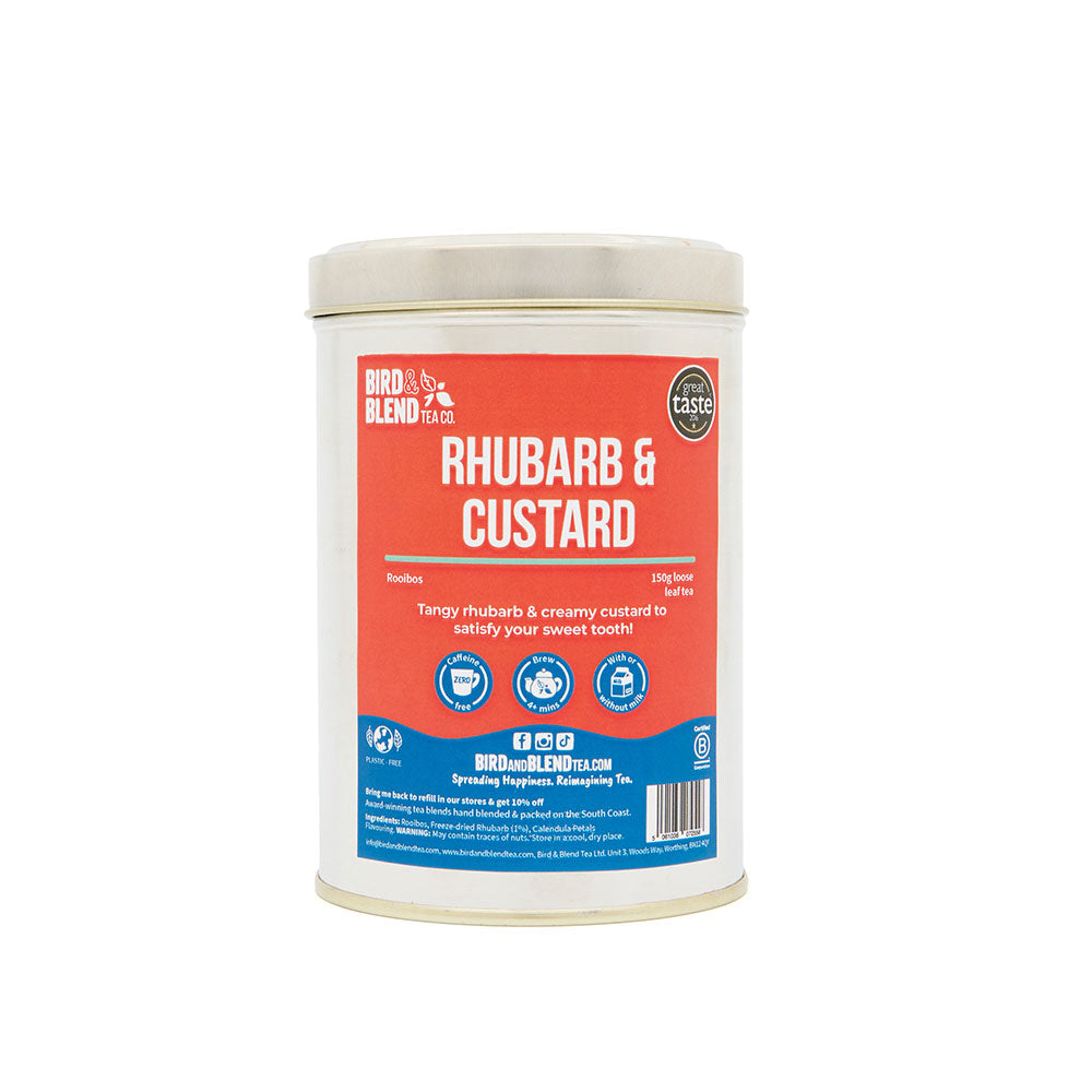 rhubarb and custard 150g silver tin